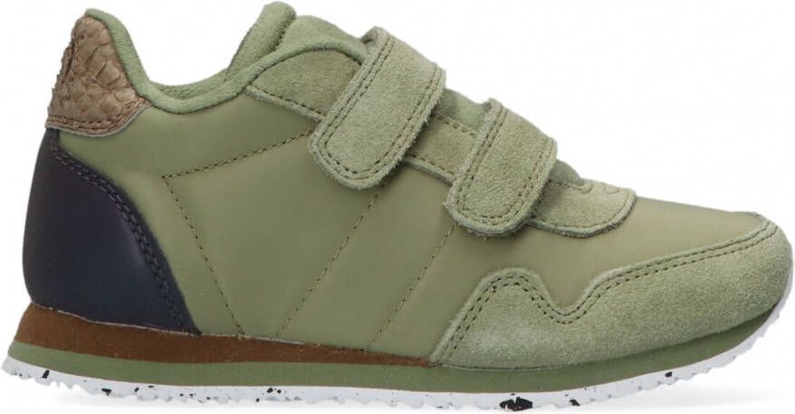 Woden Groene Lage Sneakers Nor Suede