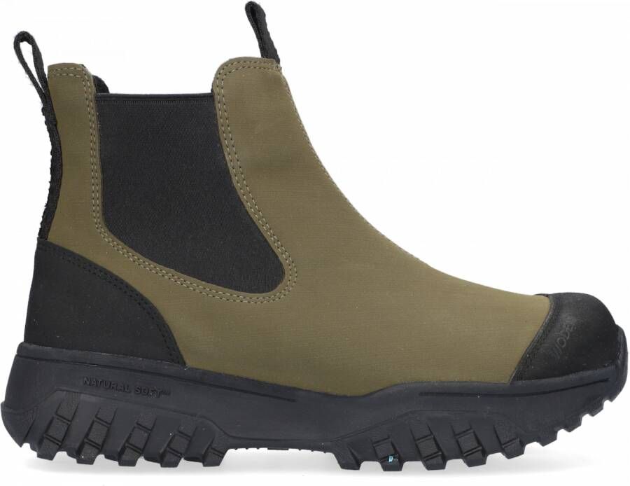 Woden Magda Rubber Track Boot Dark Olive Black Groen Dames