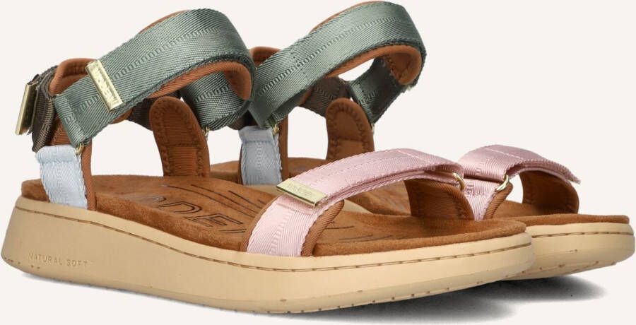 Woden Groene Dames Sandalen Line