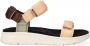 Woden Comfortabele Textielsandaal met Leren Details Multicolor Dames - Thumbnail 1