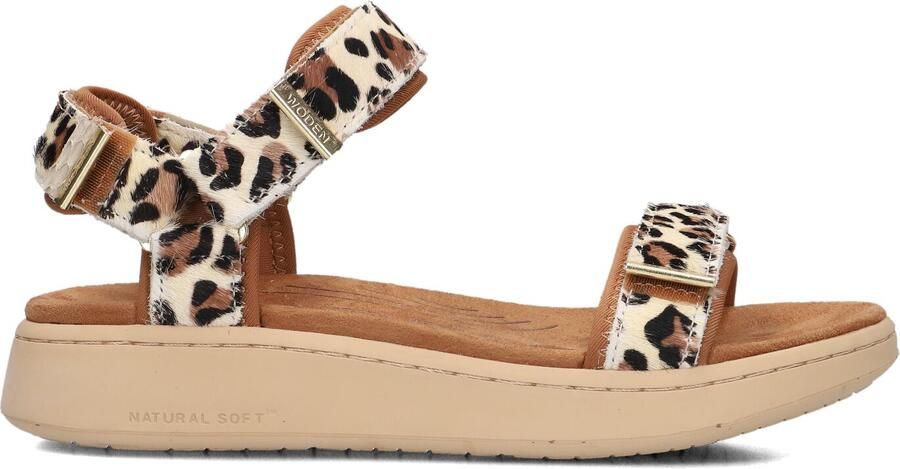 Woden Dames Platte sandalen Line Beige Ponyhair Plateauzool - Foto 3