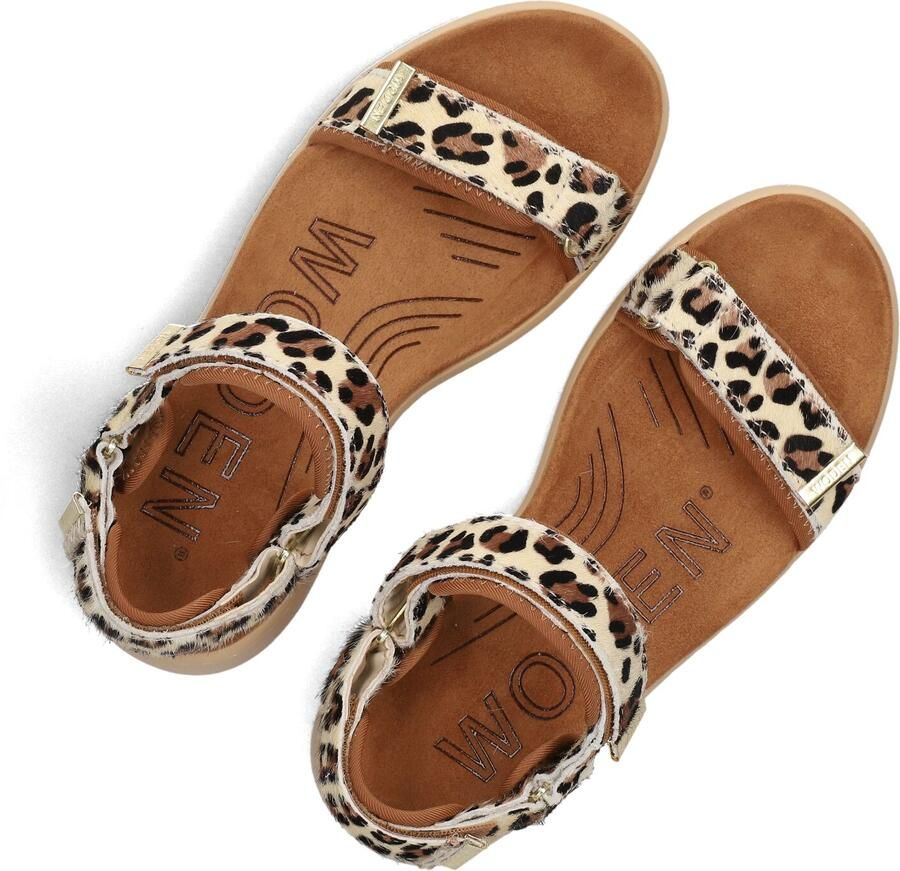 Woden Dames Platte sandalen Line Beige Ponyhair Plateauzool - Foto 2