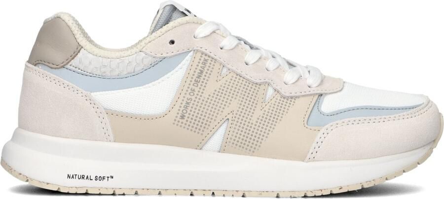 Woden Beige Suède Lage Sneakers met Reflecterende Details
