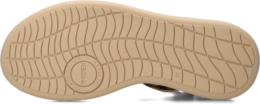 Woden Dames Platte sandalen Line Camel Textiel Plateauzool - Foto 5