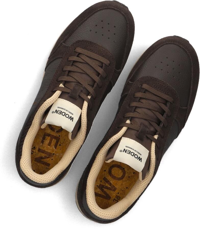 Woden Ronja Mix Sneakers Dames Leren Sneaker Bruin - Foto 3