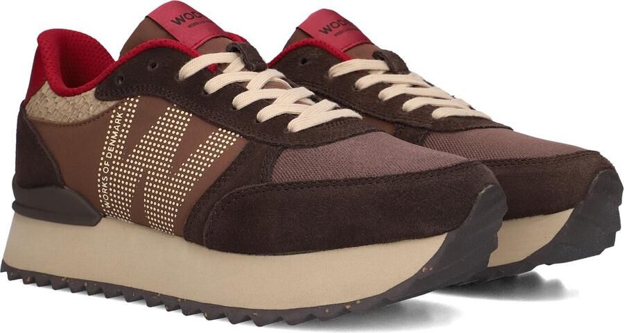 WODEN Sneakers laag ' Ronja' chocoladebruin gemengde kleuren