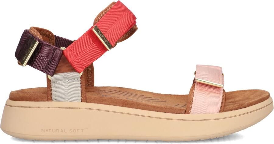 Woden Dames Platte sandalen Line Multi Textiel Plateauzool - Foto 3
