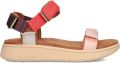 Woden Dames Platte sandalen Line Multi Textiel Plateauzool - Multicolor