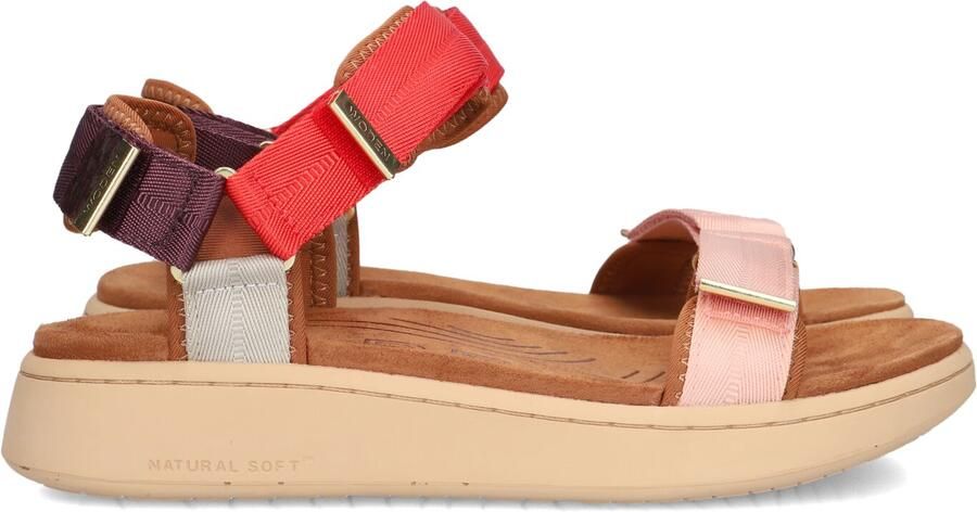 Woden Dames Platte sandalen Line Multi Textiel Plateauzool - Foto 4