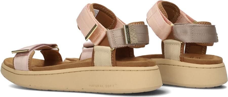 Woden Dames Platte sandalen Line Roze Textiel Plateauzool - Foto 4