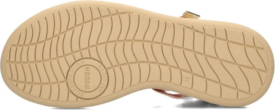 Woden Dames Platte sandalen Line Roze Textiel Plateauzool - Foto 5