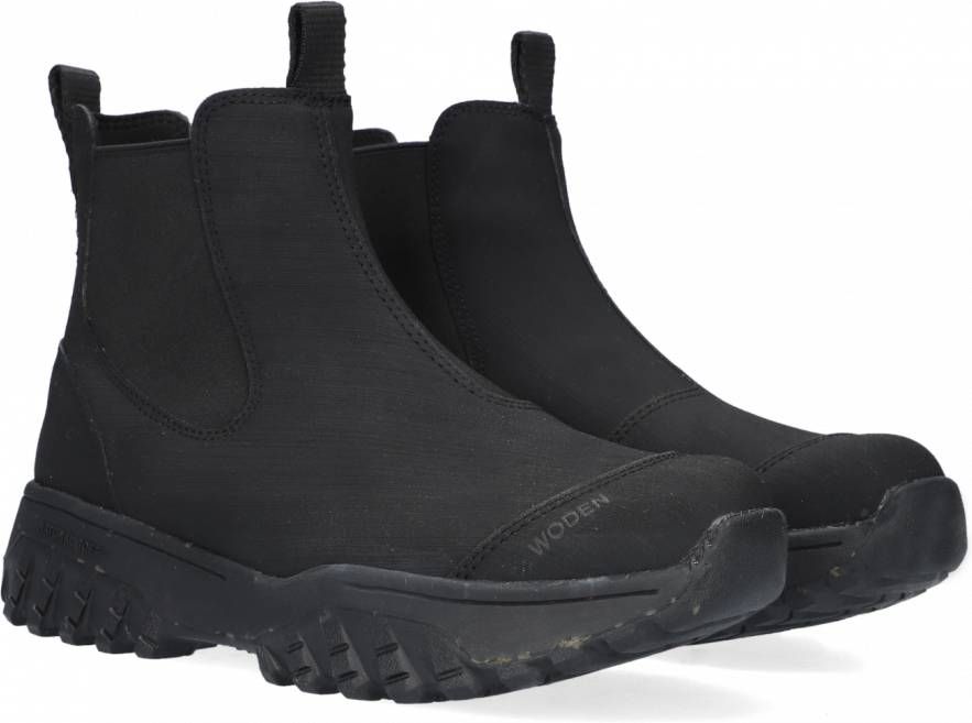 Woden Magda Rubber Track Boot Black Zwart Dames