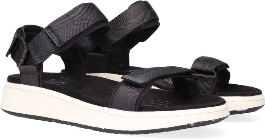 Woden Tijdloze Platte Sandalen Black Dames