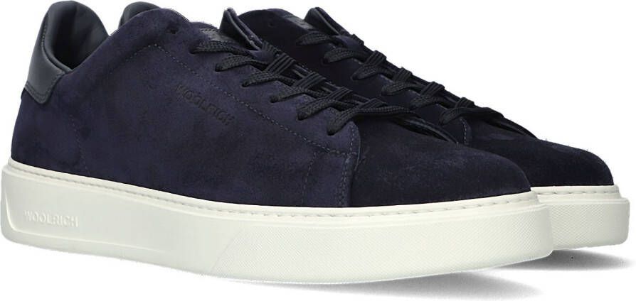 Woolrich Moderne Italiaanse Suède Sneakers Blue Heren