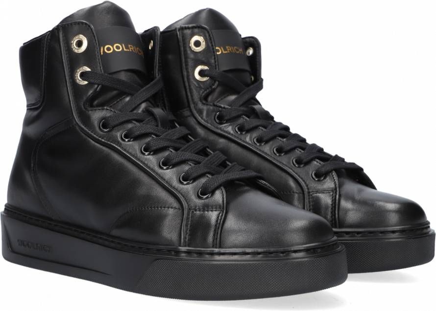 Woolrich Low-Top Sneakers Dames Classic Court Mid Women Nappa in zwart