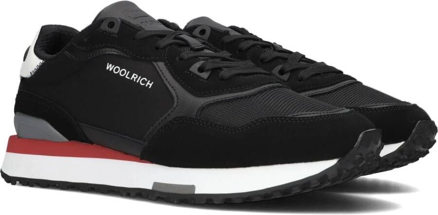 Woolrich Zwarte Suède Sneakers met Panelen Black Heren