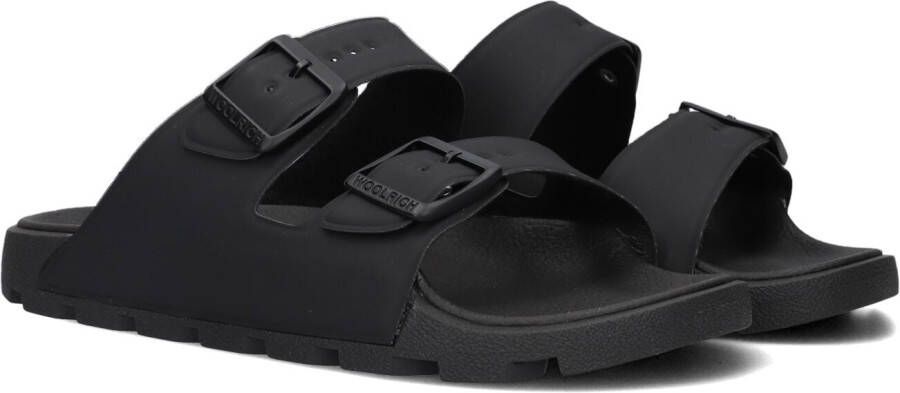 Woolrich Zwarte Gesp Leren Sandalen Black Dames