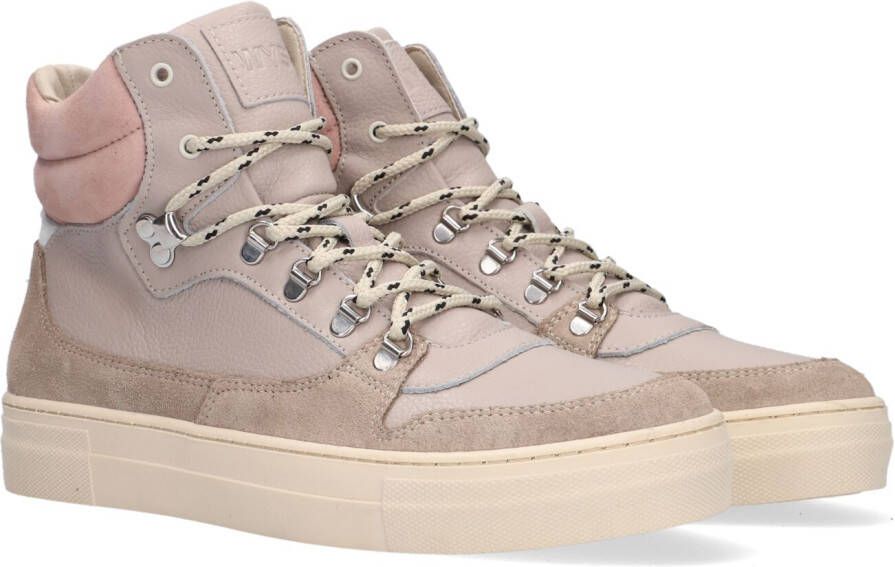 Bruin Tinten Nikkie Hoge sneakers Leren Sneaker Meisjes Taupe