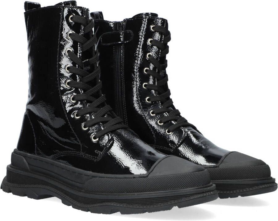 Wysh Maan Boot Veterboots Laarzen Met Veters Meisjes Zwart