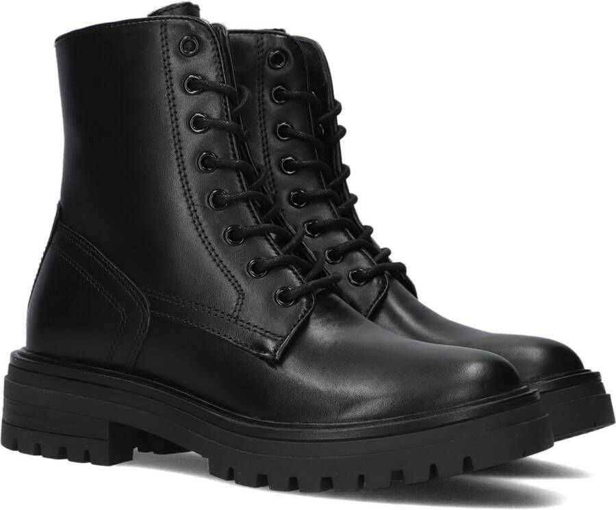 Wysh Monk-k-47 Veterboots Laarzen Met Veters Meisjes Kids Zwart