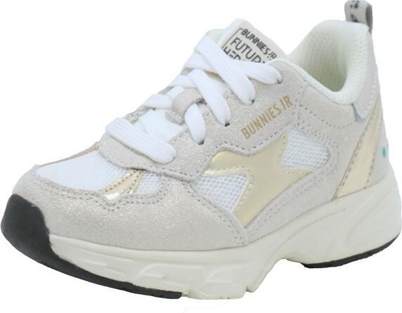 BunniesJR 226060-994 Meisjes Lage Sneakers Beige Leer Mesh Veters - Foto 3