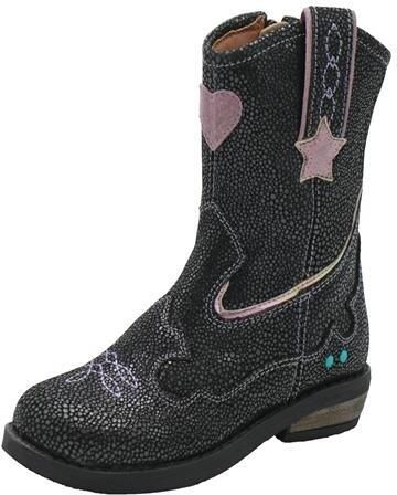 BunniesJR 225827-989 Meisjes Cowboy Boots Zwart Suède Ritssluiting - Foto 4