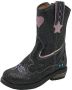 BunniesJR 225827-989 Meisjes Cowboy Boots Zwart Suède Ritssluiting - Thumbnail 2