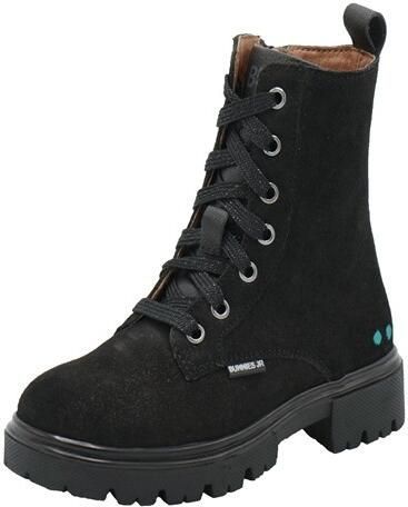 BunniesJR 225884-989 Meisjes Biker Boots Zwart Suède Veters - Foto 4