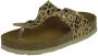 Develab 48202 leren teenslippers met panterprint beige goud - Thumbnail 4