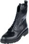Durea 9801 H Hoge sneakersVeterlaarzenDames veterschoenenDames sneakersHalf-hoge schoenen Zwart - Thumbnail 2