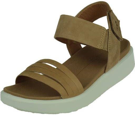 ECCO Flowt W Dames suède platte sandaal Bruin Size: 38 (UK 5-5.5)