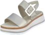 Gabor Comfortabele leren sandalen met klittenbandsluiting Beige Dames - Thumbnail 3