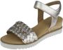 Gabor Iridescent Leather Sandals Gray - Thumbnail 5