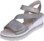 Gabor Gouden Suède Sandalen Velcro Sluiting Beige Dames - Thumbnail 5