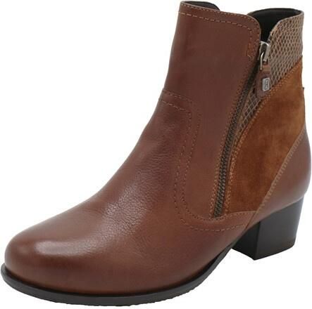 Helioform enkellaars met hakje Wijdte K extra breed 231.021.0128 Cognac - Foto 3