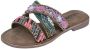 Laza i Versierde slippers met suède Bruin Leer Leren slippers - Thumbnail 6