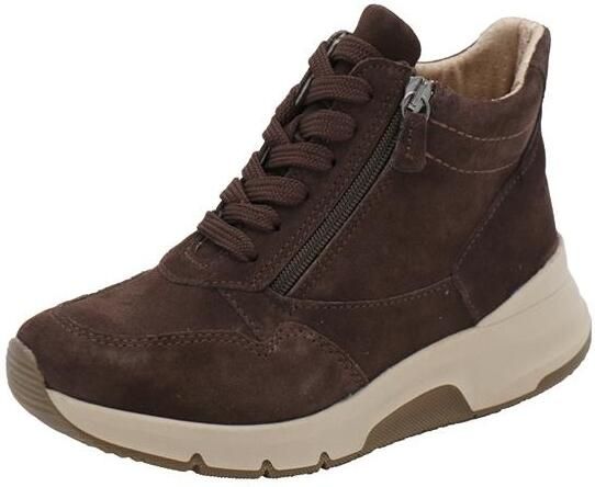 Longo Bruine Suede Dames Veterschoenen Bruin
