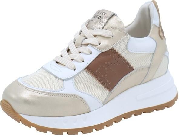 Piedi Nudi Helen 03.01 Gold Leopard Sneakers Wit Goud Leer Dames H Wit Goud - Foto 13