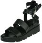 Red-Rag Red Rag Sandalen Dames Damesschoenen Leer Blokhak hoogte 5 cm 79384 Zwart - Thumbnail 5