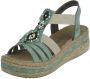 Rieker Mintgroene Sandaal met Kralen en Plateauzool Multicolor Dames - Thumbnail 5