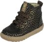 Shoesme EF21W035-A leren veterboots met panterprint brons zwart - Thumbnail 3