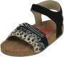 Shoesme IC22S008-A leren sandalen met dierenprint zwart - Thumbnail 3
