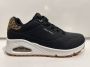Skechers Uno Jungle Nite Sneakers Dames Zwart - Thumbnail 3