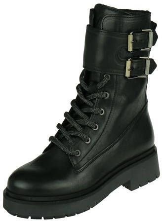 VIA VAI Alexis Zoey Veterboots Laarzen Met Veters Dames Zwart