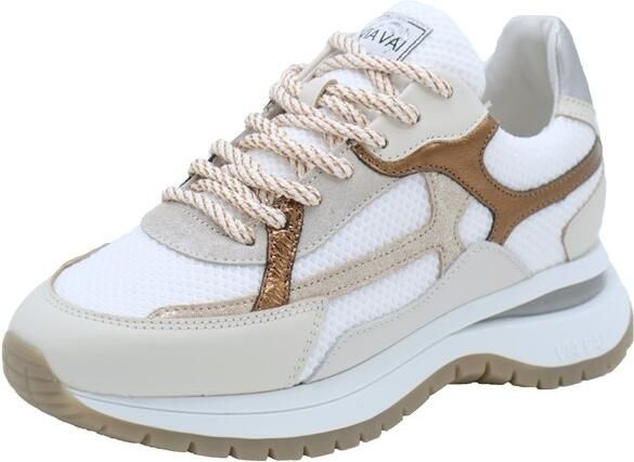 VIA VAI Usher Rosie Sneakers dames Leer Mesh Suède Goud - Foto 4