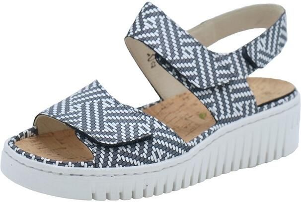 Waldläufer Dames Sandaal 955001-107-217 Blauw Wit Wijdte H (38.5) - Foto 3