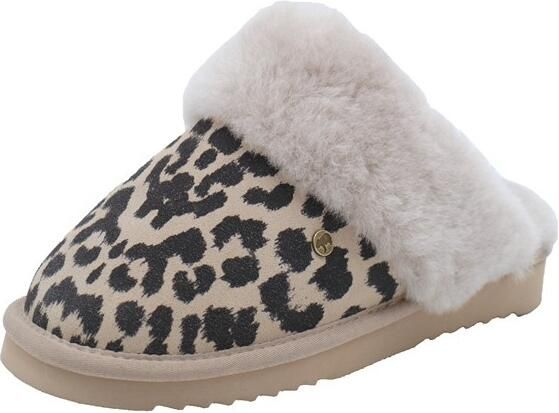 Warmbat Collie Print Panther Dames Sloffen Taupe - Foto 8