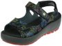 Wolky Dames Sandalen 0332545 000 Rio Flowerpoint Zwart - Thumbnail 2