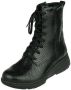 Xsensible Vrouwen Leren Veterboots Laarzen Damesschoenen 30213.3 Zwart - Thumbnail 3