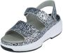 Xsensible Aruba Platte Sandalen Zilver Leer Dierenprint Gray Dames - Thumbnail 5